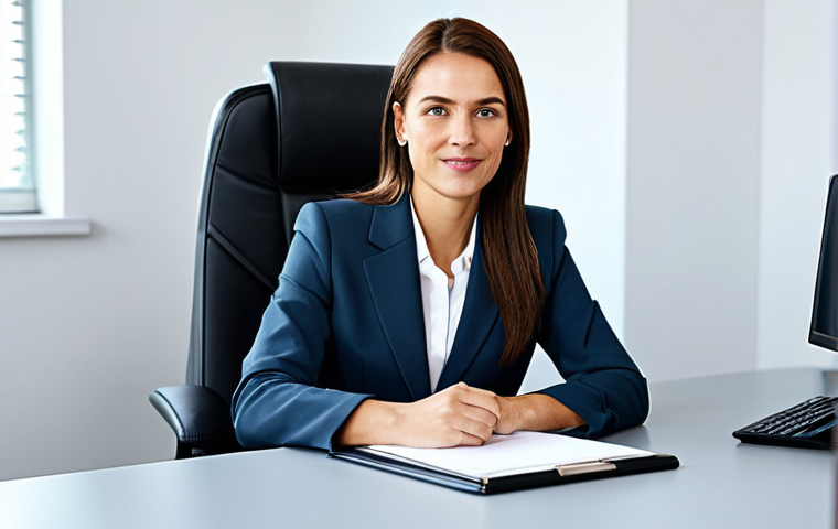 **
"A professional businesswoman in a modest business suit, sitting at a desk in a modern office, fully clothed, appropriate attire, safe for work, perfect anatomy, natural proportions, professional photography, high quality, family-friendly."
**