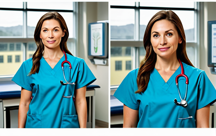 OTT와 디지털 권리 관리 - **
"A professional female doctor in a clean, modern hospital setting, fully clothed in scrubs, appr...