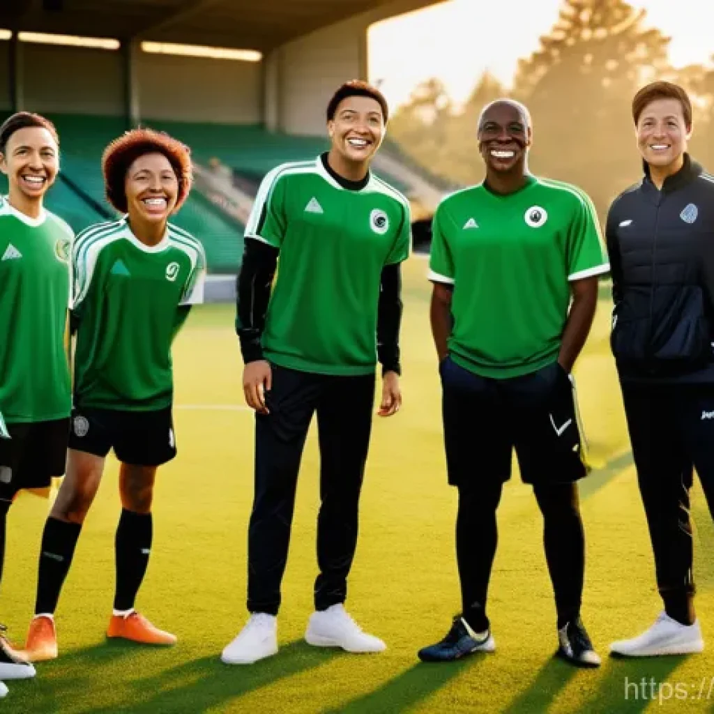 애플 TV 콘텐츠 수 - **Prompt 1 (Inspired by uplifting themes like "Ted Lasso"):**
"A diverse group of adults and tee...