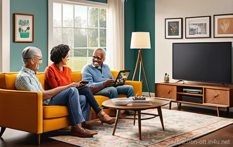 OTT 플랫폼의 리더십 - **Prompt 1: The Evolution of Entertainment**
"A vibrant, dynamic illustration depicting the tran...