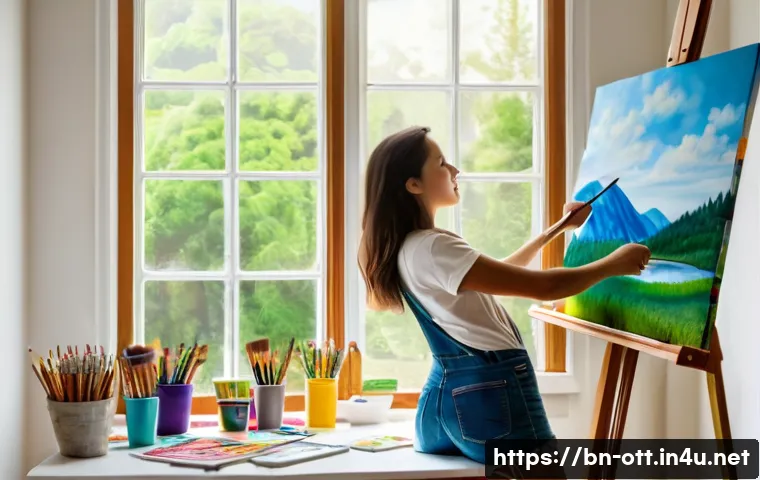 OTT와 SNS 활용 사례 - **Prompt:** A vibrant and sunlit room where a female teenager, approximately 16 years old, with her ...