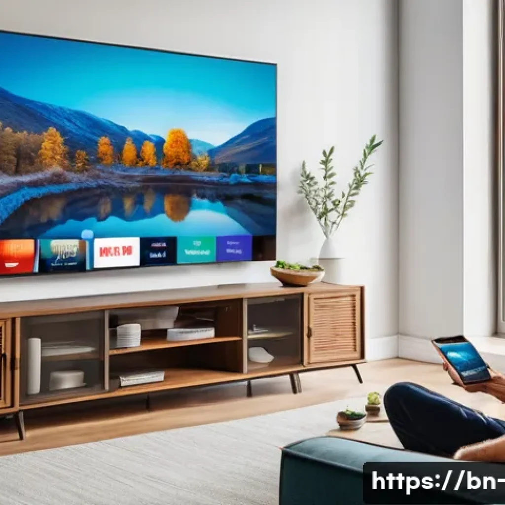 OTT 플랫폼 트렌드 - **Prompt:** "A diverse group of people, ranging from young adults to seniors, are comfortably enjoyi...